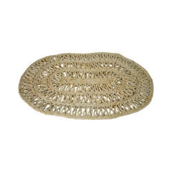 Handmade Natural Oval Jute Mat (Set of 10) - 50 CMS
