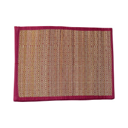 Madur Grass Dining Table Mats (set of 6 - 12x15 - Maroon)
