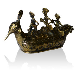 Brass Metal Craft (Dokra) Rowing Boat - 6 Inches