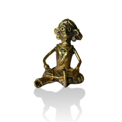 Brass Metal Craft (Dokra) Sitting Working Lady Brass Metal Craft (Dokra) Sitting Working Lady