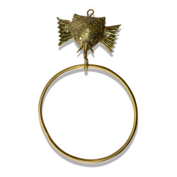 Dhokra Metal Craft – Towel Hanger with Elephant Face