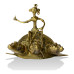 Brass Metal Craft (Dokra) 3 Faced Tortoise with Rider