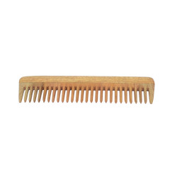 Natural Neem Wood Wide Teeth Comb with Handle - Large Size