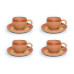 Terracotta Tea Cups & Saucers (Set of 4)