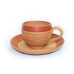 Terracotta Tea Cups & Saucers (Set of 4)
