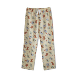 GreenApple Organic Cotton Mom Pyjama Light Brown Color with Red and Blue Elephants