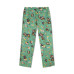 GreenApple Organic Cotton Mom Pyjama Green Color with Bats,Soccer Ball,Basket Ball